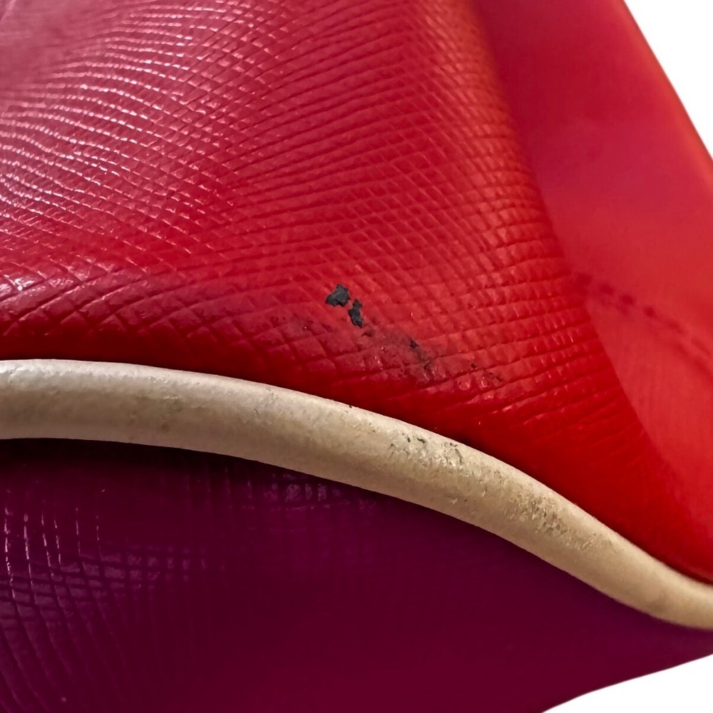 Coach Metro F31325 Magenta Orange Saffiano Leather Colorblock Studs Tote 12x13x6 - Picture 7 of 15